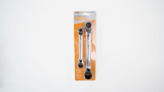 2pc 8-in-1 SAE/MM Double-box Ratcheting Wrench Set